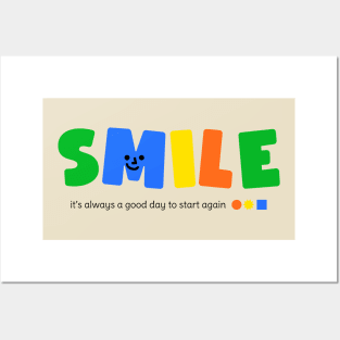 Smile Be Happy Stay Positive Posters and Art